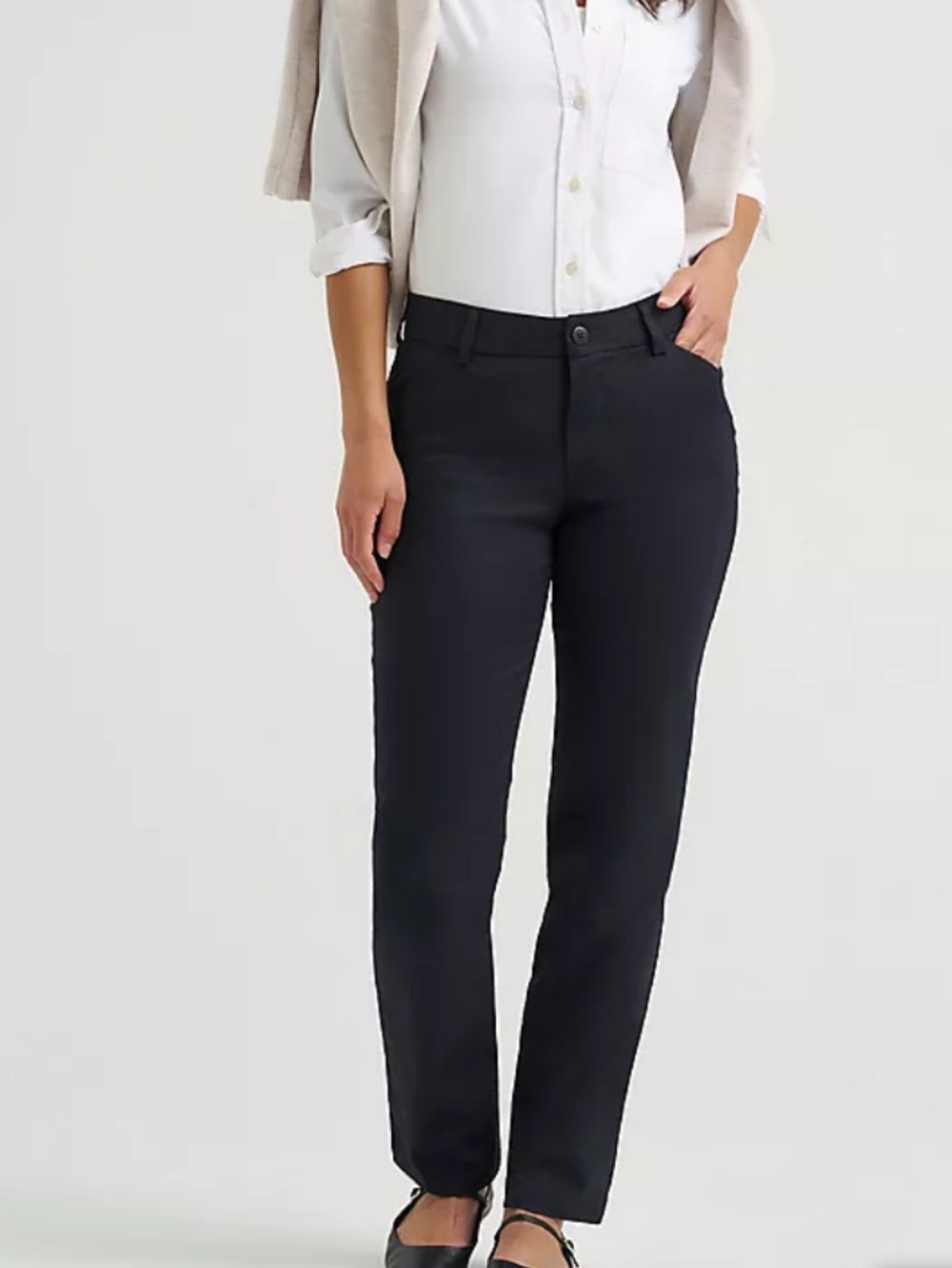 NWT Lee Classic Straight-Leg Black Pants